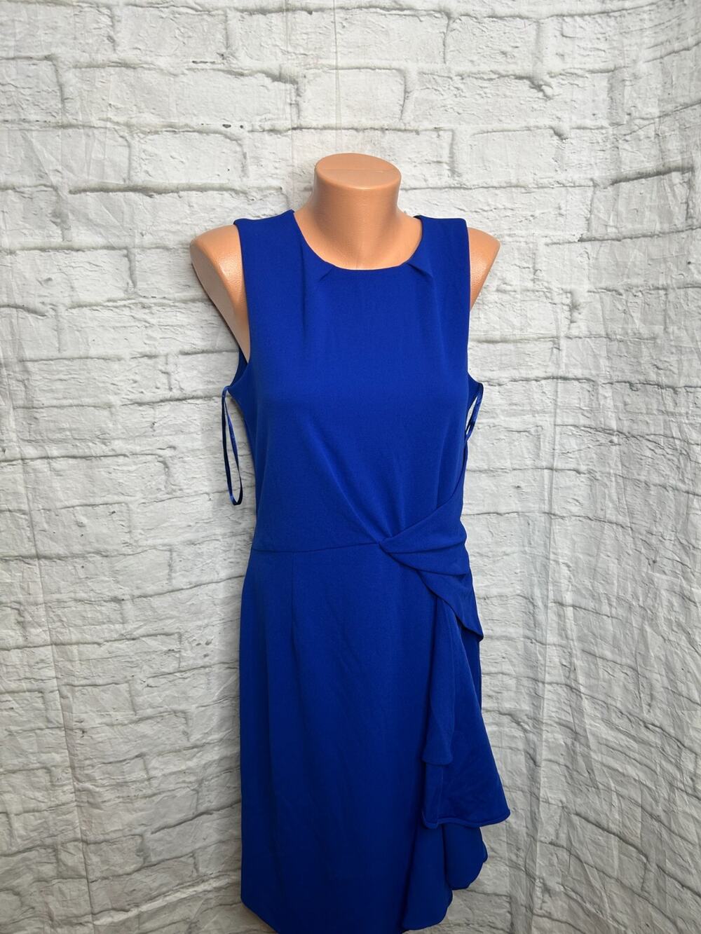 Solitaire Anthropologie Royal Cobalt Blue Fit and Flare Dress w/ Cutouts Small